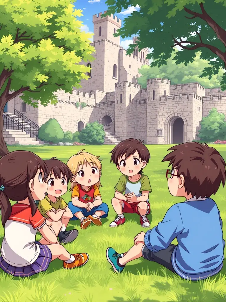 A photo of children participating in an educational workshop at the abbey, learning about local history and archaeological techniques.